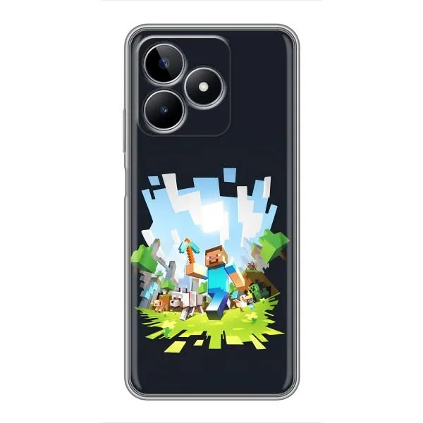 Чехол с принтом «персонажи Minecraft» для Realme C53 Чехол с принтом «персонажи Minecraft» для Realme C53