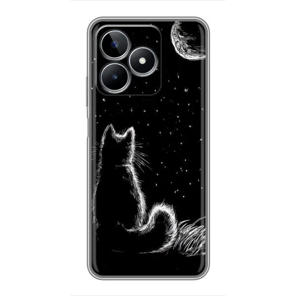 Чехол с принтом «Котик и луна» для Realme C53