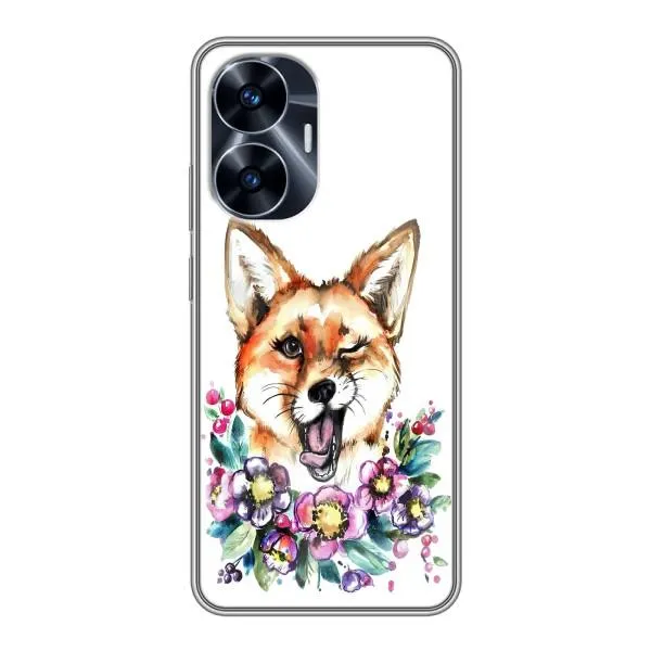 Чехол с принтом «Веселая лисичка» для Realme C55 Чехол с принтом «Веселая лисичка» для Realme C55