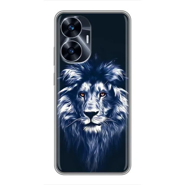 Чехол с принтом «Синий Лев» для Realme C55 Чехол с принтом «Синий Лев» для Realme C55