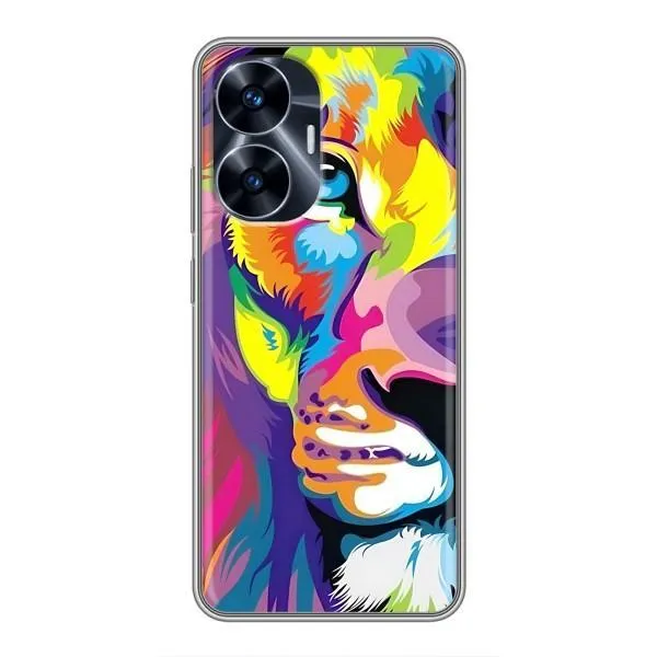 Чехол с принтом «Яркий Лев» для Realme C55 Чехол с принтом «Яркий Лев» для Realme C55