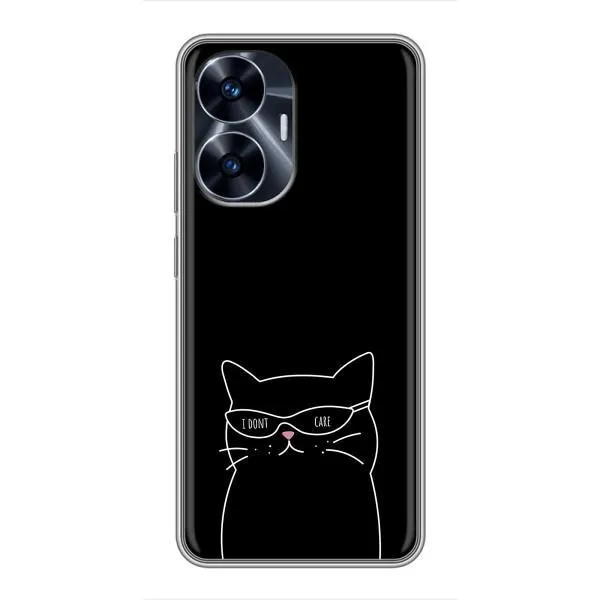 Чехол с принтом «Равнодушный кот» для Realme C55
