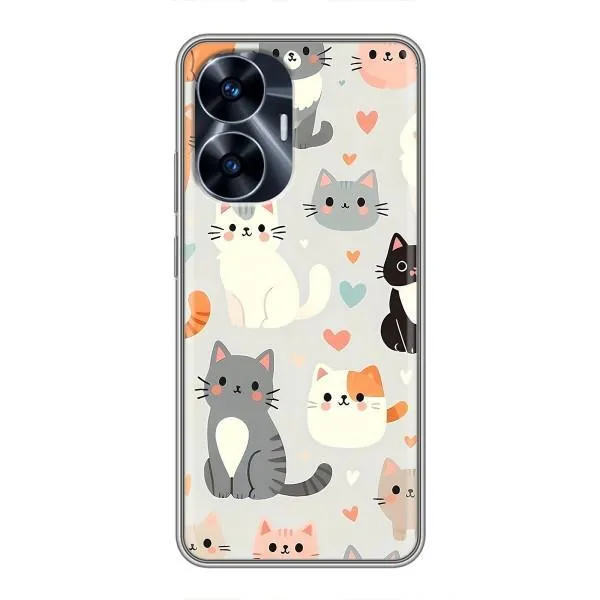 Чехол с принтом «Коллаж котов» для Realme C55