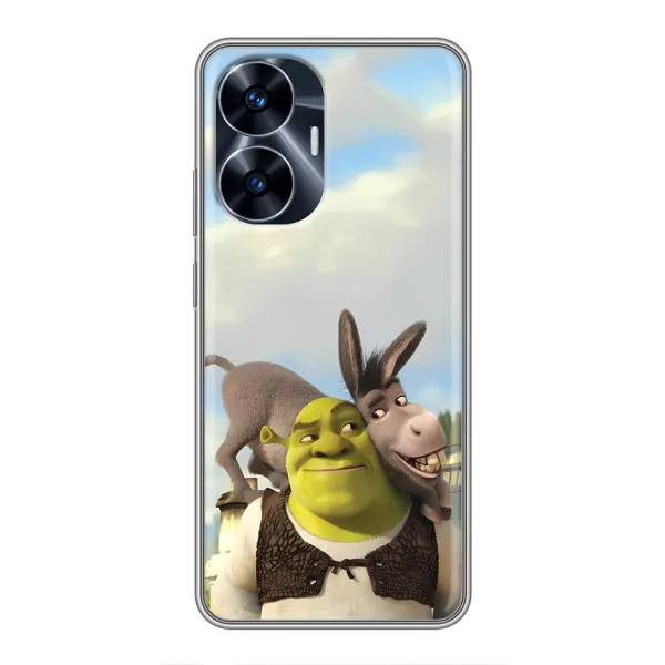 Чохол з принтом «Шрек та Осел» для Realme C55 Чохол з принтом «Шрек та Осел» для Realme C55