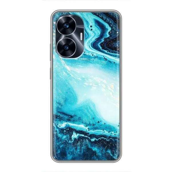 Чехол с принтом «Голубой мрамор» для Realme C55