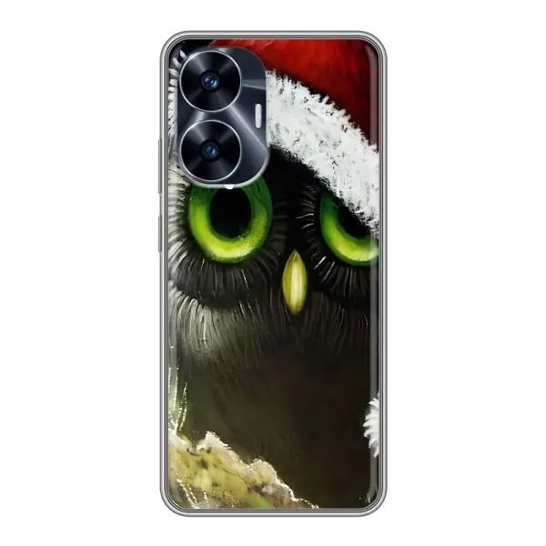 Чехол с принтом «Новогодняя Сова» для Realme C55 Чехол с принтом «Новогодняя Сова» для Realme C55