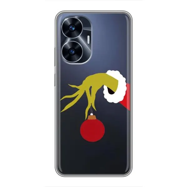 Чехол с принтом «Гринч с игрушкой» для Realme C55 Чехол с принтом «Гринч с игрушкой» для Realme C55