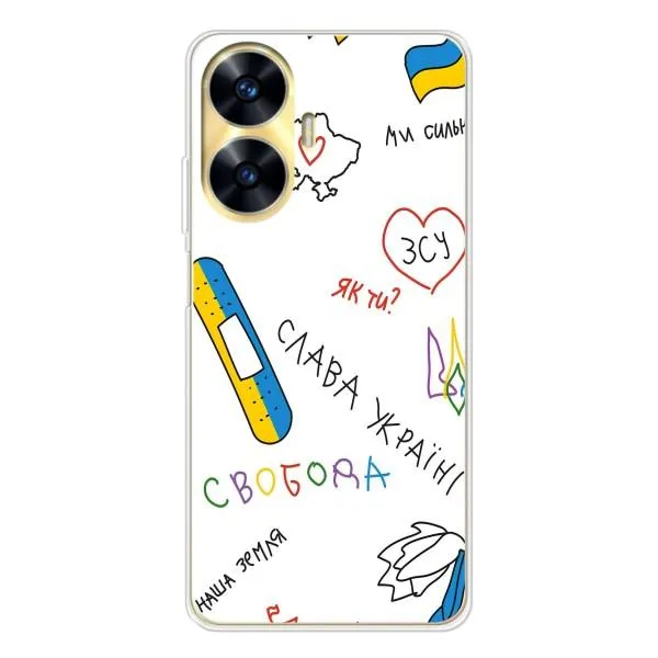 Чехол с принтом «Стикер» для Realme C56