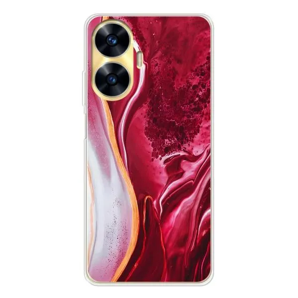 Чехол с принтом «Мрамор красный» для Realme C56