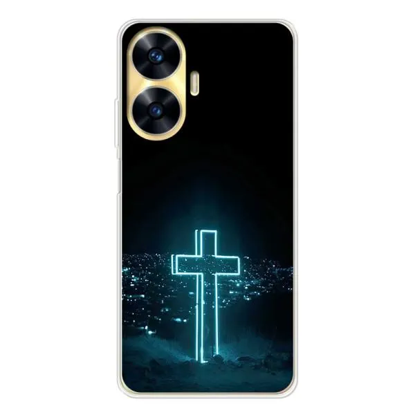 Чехол с принтом «Крест и город» для Realme C56