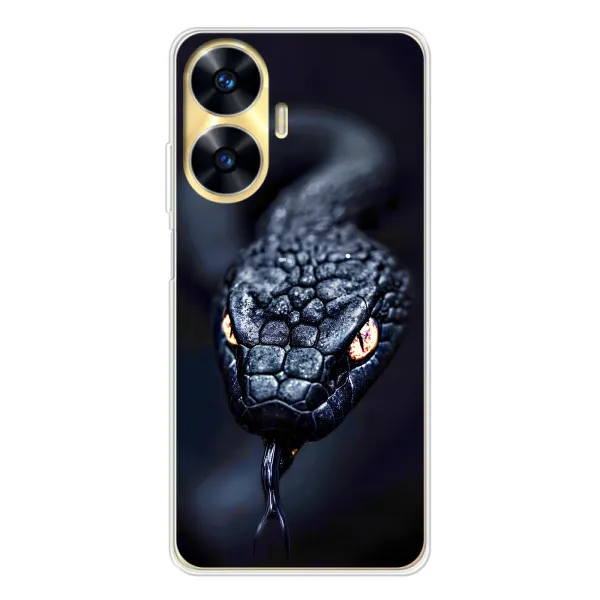 Чехол с принтом «Черная змея» для Realme C56 Чехол с принтом «Черная змея» для Realme C56