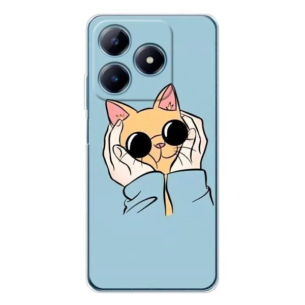 Чехол с принтом «Котик в очках» для Realme C61