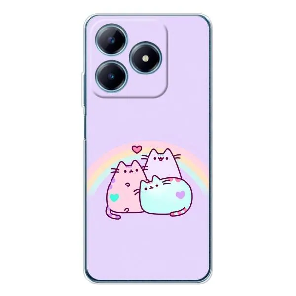 Чехол с принтом «Радужные котики» для Realme C61