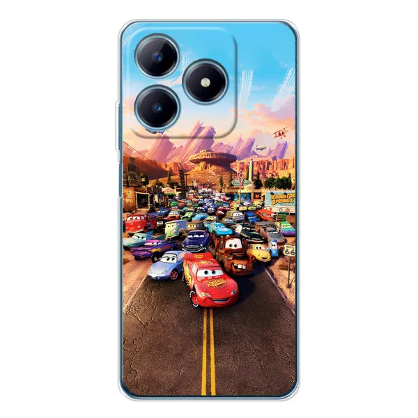 Чехол с принтом «Тачки на трассе» для Realme C61