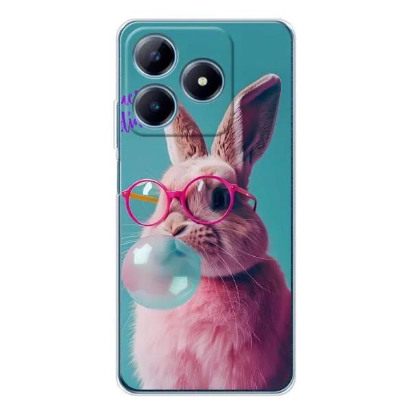 Чехол с принтом «Кролик в очках» для Realme C61