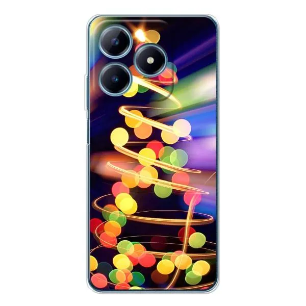 Чехол с принтом «Елка с гирлянд» для Realme C61