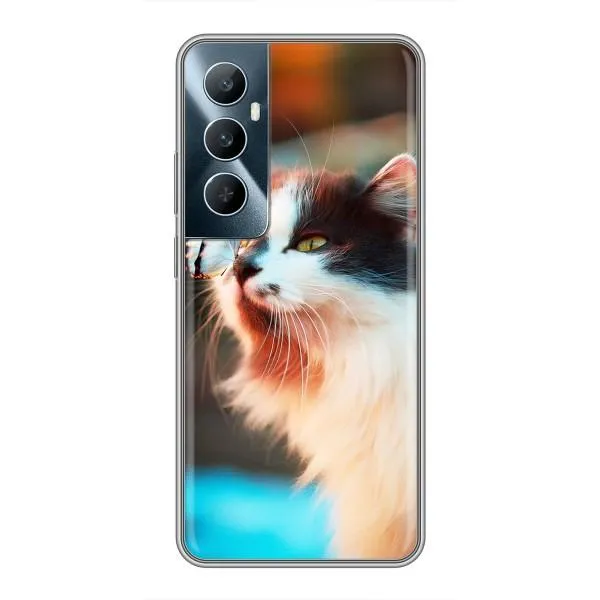 Чехол с принтом «Котик с бабочкой» для Realme C65