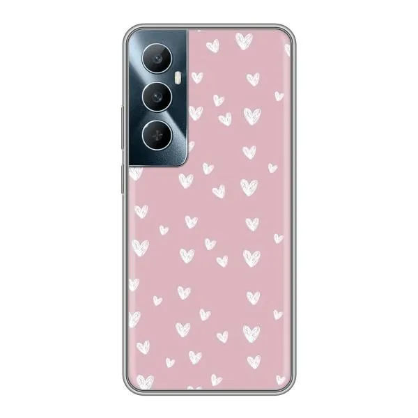 Чехол с принтом «Сердечки на розовом» для Realme C65