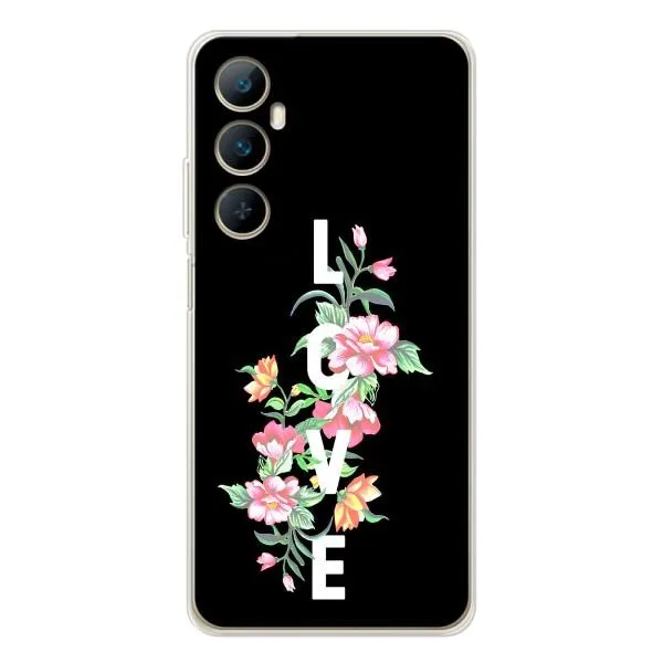 Чехол с принтом «Цветы LOVE» для Realme C66