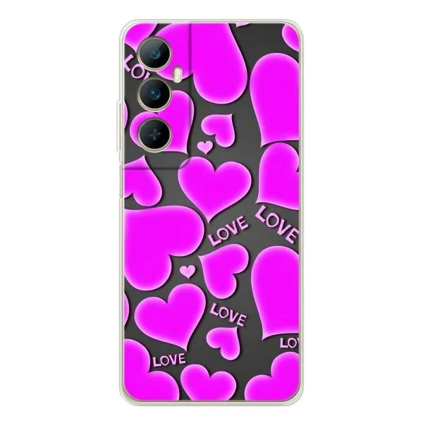 Чехол с принтом «Pink hearts» для Realme C66