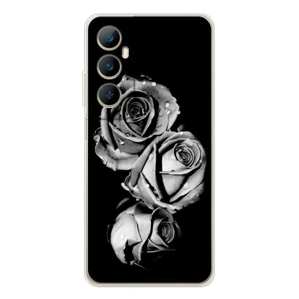 Чехол с принтом «Черная роза» для Realme C66