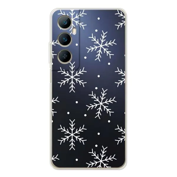 Чехол с принтом «Белые снежинки» для Realme C66