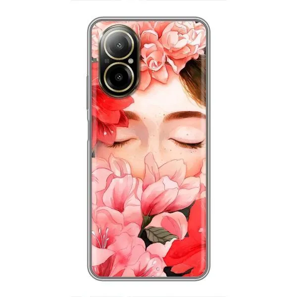 Чехол с принтом «Глаза в цветах» для Realme C67