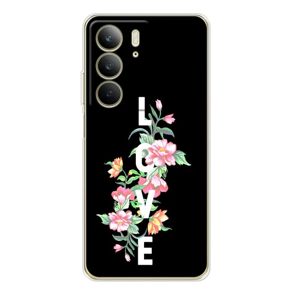 Чехол с принтом «Цветы LOVE» для Realme C73 5G