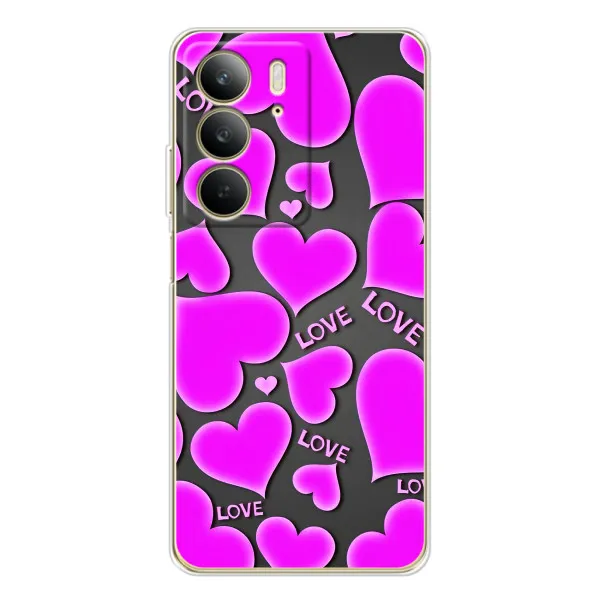 Чехол с принтом «Pink hearts» для Realme C73 5G