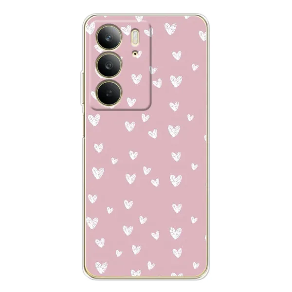 Чехол с принтом «Сердечки на розовом» для Realme C73 5G