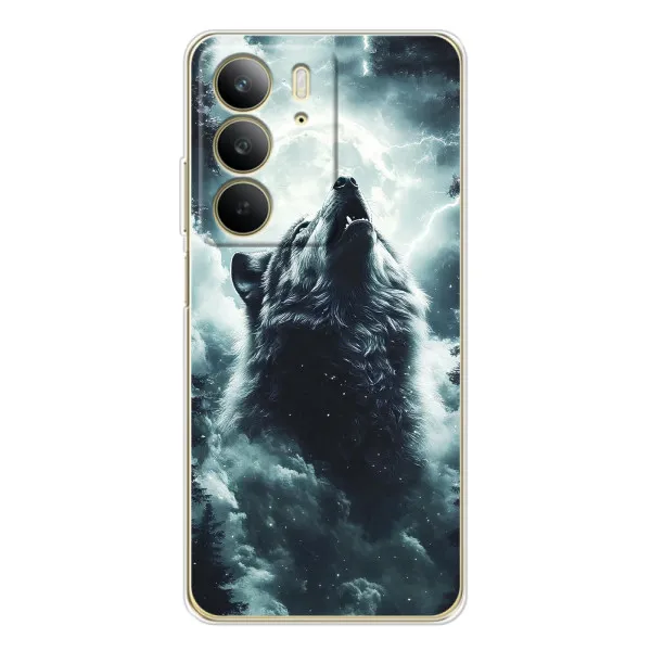 Чехол с принтом «Волк в облаках» для Realme C73 5G