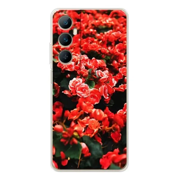 Чехол с принтом «Цветы красные» для Realme C75