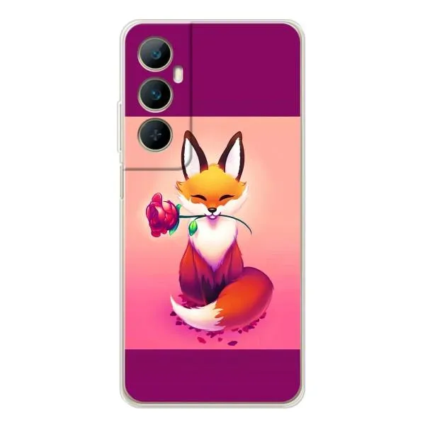 Чехол с принтом «Лисичка с розочкой» для Realme C76