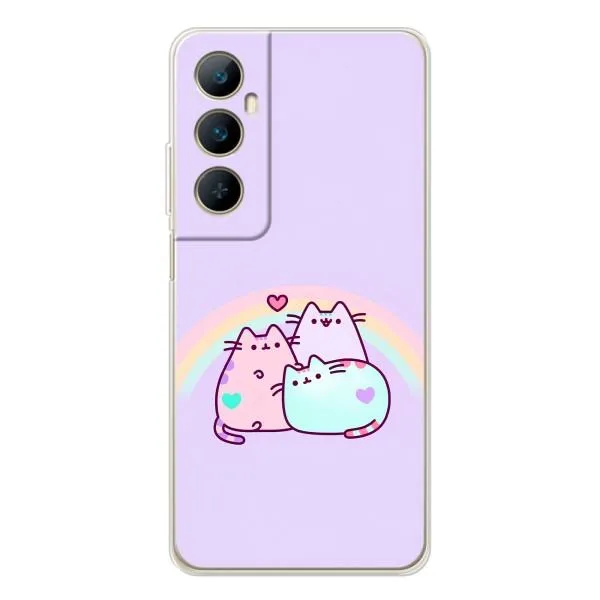 Чехол с принтом «Радужные котики» для Realme C76