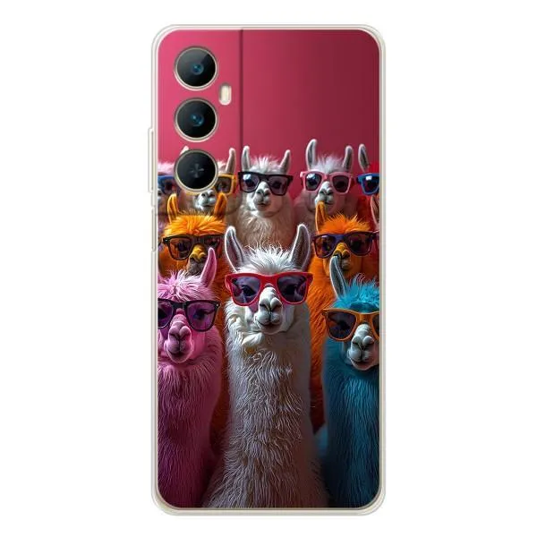 Чехол с принтом «Ламы в очках» для Realme C76