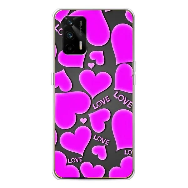 Чехол с принтом «Pink hearts» для Realme GT 5G