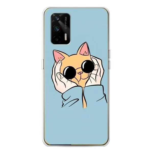 Чехол с принтом «Котик в очках» для Realme GT 5G Чехол с принтом «Котик в очках» для Realme GT 5G