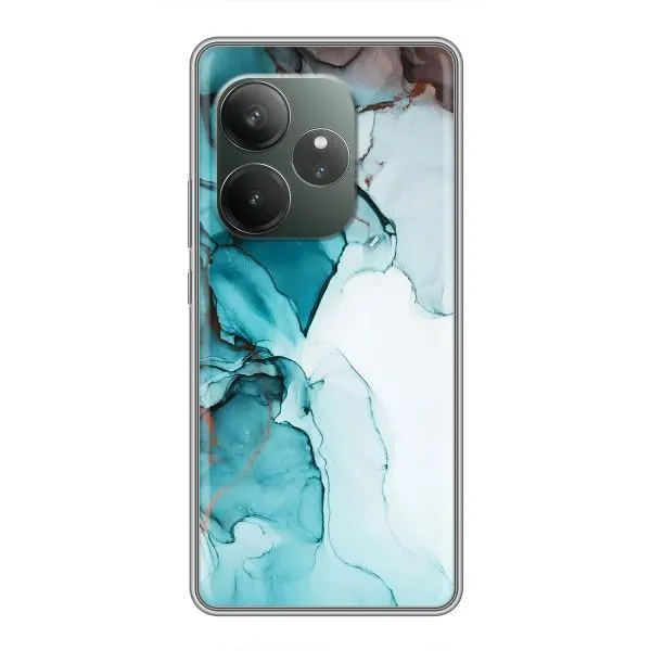 Чехол с принтом «Бирюзовый мрамор» для Realme GT 6