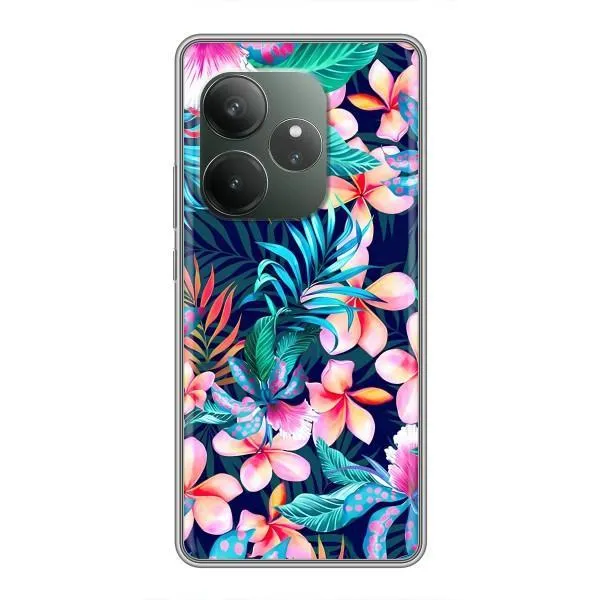 Чехол с принтом «Красочные цветы» для Realme GT 6