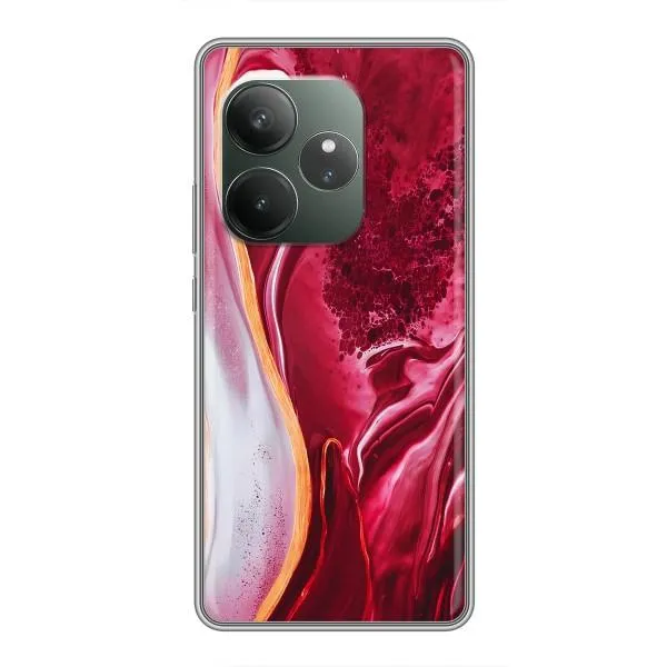 Чехол с принтом «Мрамор красный» для Realme GT 6
