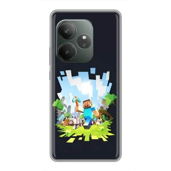 Чехол с принтом «персонажи Minecraft» для Realme GT 6
