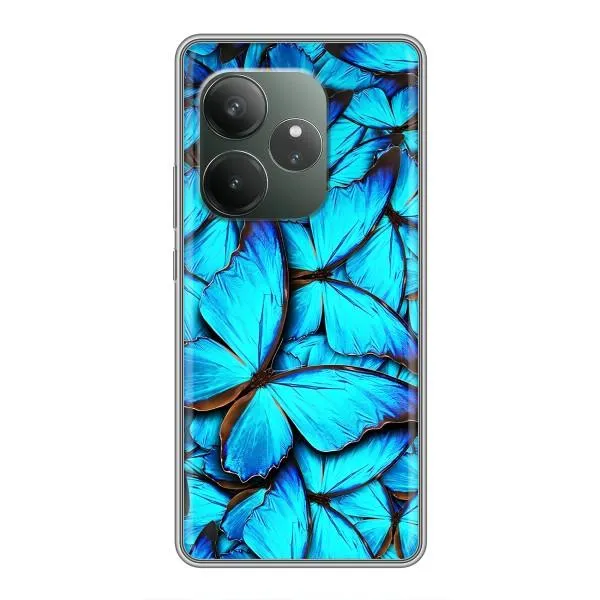 Чохол з принтом «Сині метелики» для Realme GT 6