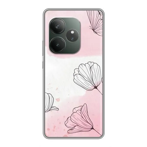Чехол с принтом «Розовые цветы» для Realme GT 6 Чехол с принтом «Розовые цветы» для Realme GT 6