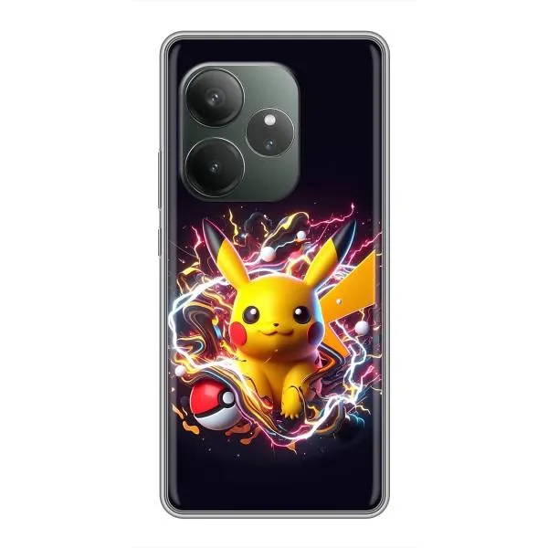 Чохол з принтом «Пікачу з м'ячем» для Realme GT 6