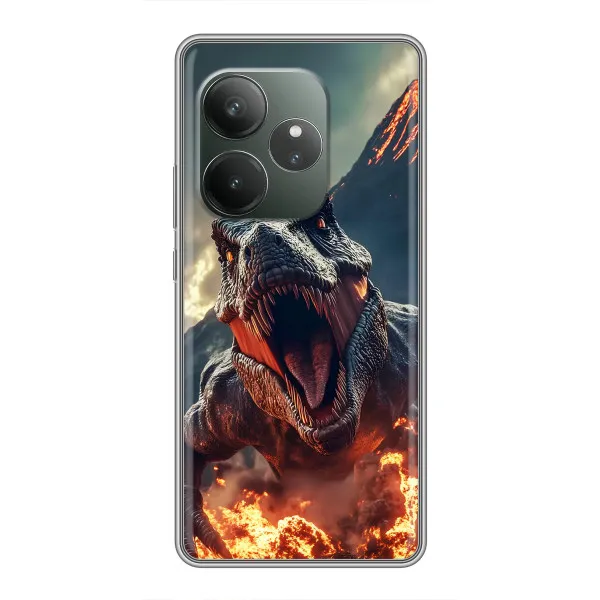 Чохол з принтом «Вогняний динозавр» для Realme GT 6 Чохол з принтом «Вогняний динозавр» для Realme GT 6