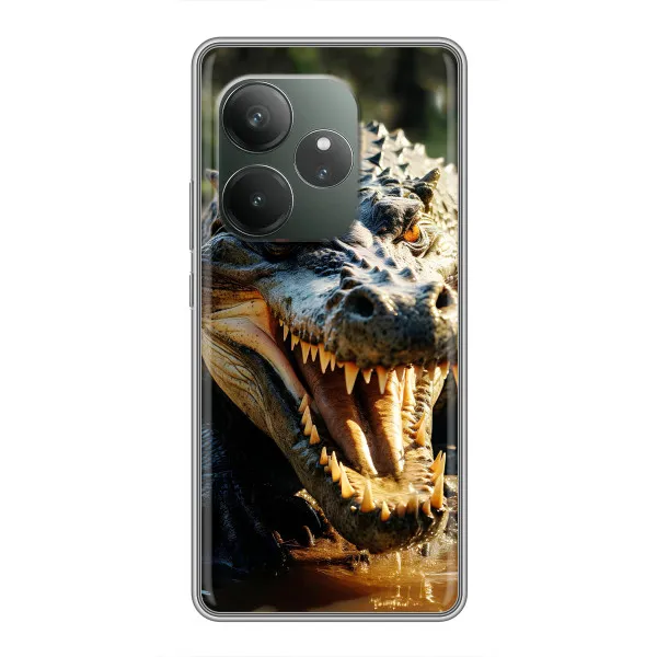 Чохол з принтом «Небезпечний крокодил» для Realme GT 6 Чохол з принтом «Небезпечний крокодил» для Realme GT 6