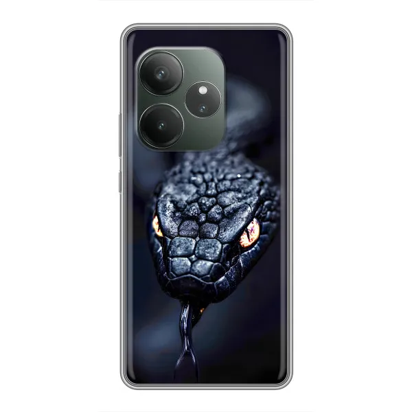 Чохол з принтом «Чорна змія» для Realme GT 6 Чохол з принтом «Чорна змія» для Realme GT 6