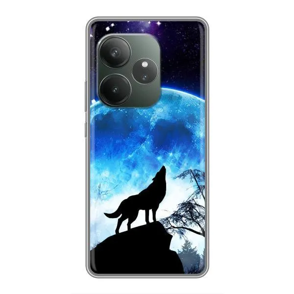 Чохол з принтом «Вовк на місяць» для Realme GT 6