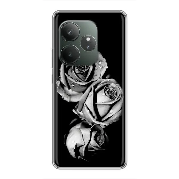 Чехол с принтом «Черная роза» для Realme GT 6T