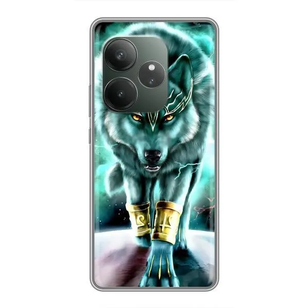 Чехол с принтом «Яркий волк» для Realme GT 6T